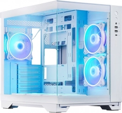 Chieftec Visio fehér gamer PC ház 6× ARGB ventilátorral