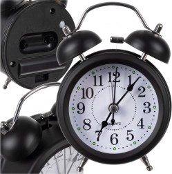 Retro fém ébresztőóra LED háttérvilágítással és halk működéssel