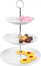 Fehér porcelán, háromszintes emeletes tál 35 cm