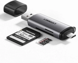 Ugreen kártyaolvasó SD/micro SD USB 3.0/USB Typ C szürke