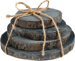 Faszeletből készült fa alátétek, 4 darabos készlet