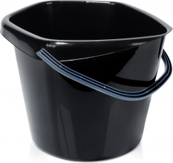 Műanyag fekete vödör 14 l kiöntőcsőrrel
