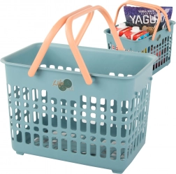 Műanyag bevásárlókosár lehajtható fogantyúkkal