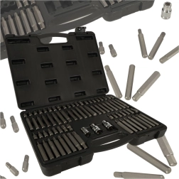 KAFUWELL 75 darabos bitkészlet akkumulátoros fúróhoz és racsnihoz, kofferes