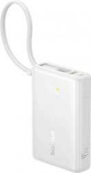 Baseus PicoGo powerbank digitális kijelzővel 10000 mAh, 45 W (fehér)