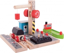 Bigjigs Rail Szén dok daruval