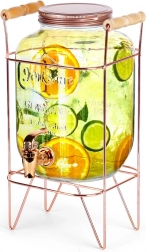 Üveg italkiöntő csappal és aranyszínű állvánnyal, 4,2 l – Vilde