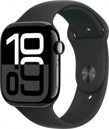 Apple Watch Series 10 GPS 46 mm fekete sport szíjjal - méret S/M