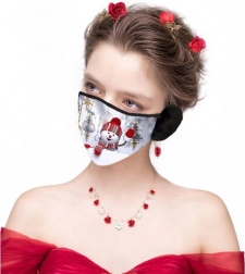 Karácsonyi maszk fülekkel, hóembert idéző