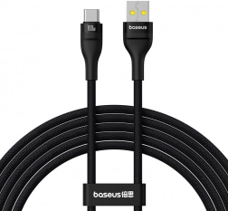 BASEUS Flash 2 USB-A–USB-C töltő- és adatkábel, 100 W, 2 m, fekete