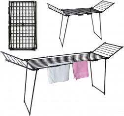 Álló, kihúzható balkonruhaszárító, 27 m, fekete