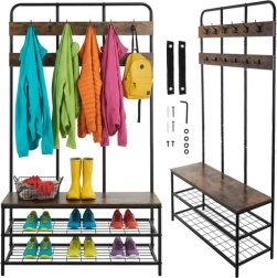 Álló előszobai polc akasztóval 182 cm Ruhhy