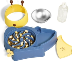 Kutyáknak és macskáknak való 2 az 1-ben tál automata vízadagolóval – kék