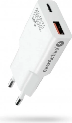 everActive GaN Super Slim 20 W hálózati töltő USB‑C PD-vel és USB‑A QC 3.0-val