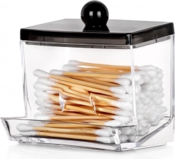 Átlátszó akril vattapálcika-adagoló fedéllel