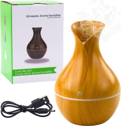 Ultrahangos aroma diffúzor és párásító faimitációval, 130 ml