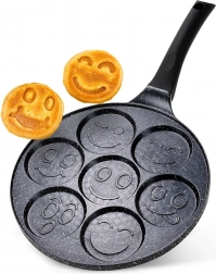 Gránit serpenyő tojásokhoz 7 nyílással BLACK LINE 26 cm