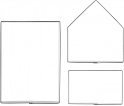 Rozsdamentes mézeskalács ház formázó készlet, 3 db