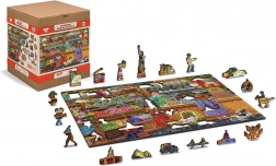 WOODEN CITY fa, kétoldalas puzzle Édes kaland 2 az 1-ben, 400 darab