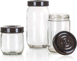 LINZI üvegedények 3 db, gránit