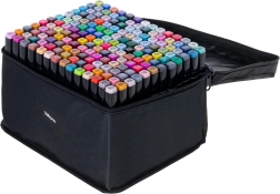 Kétvégű alkoholos markerek tokban, állvánnyal – 168