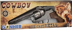 Fémes fém cowboy revolver 12 tölténnyel