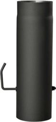Füstcső pillangószeleppel 150 mm, 500 mm hossz, fekete