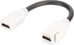 keystone hdmi 2.0 modul 12 cm kábellel, átmenő aljzat, fehér