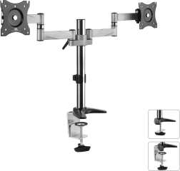 Két LCD monitor tartó Maclean 13-27" 8 kg alumínium
