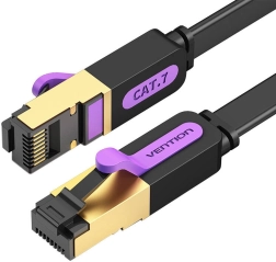 Lapos UTP CAT7 hálózati kábel Vention ICABF RJ45 Ethernet 10 Gbps 1 m fekete
