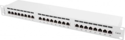 Patch panel 24 portos 1U kategória 6 szürke