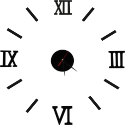 Fali óra fekete római számokkal