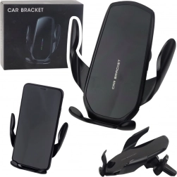 Gravitációs autós tartó a szellőzőrácsra, fekete