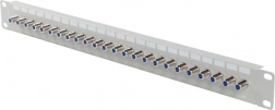 Patch panel 24 darab F csatlakozóval 19" (átmenő) – szürke