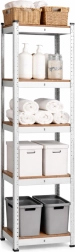 Fém raktári polcrendszer 5 polccal 180 × 40 × 40 cm, polconkénti teherbírás 175 kg