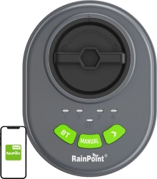 RainPoint okos, 4 zónás öntözésvezérlő Bluetooth-szal és alkalmazással