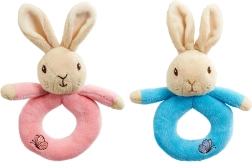 Szivárvány csörgő karika Peter Rabbit és Flopsy nyuszival – rózsaszín