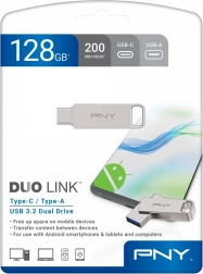 USB flash meghajtó 128GB PNY DUO LINK USB 3.2 Type-C