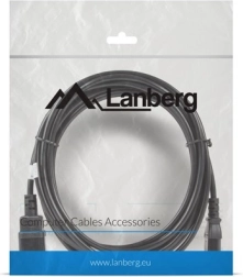 IEC 320 C13 – C14 hosszabbító tápkábel, 5 m, fekete