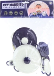 9 részes, kék-fehér gyermek konyhai edénykészlet