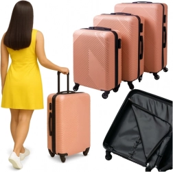 3 az 1-ben utazási bőrönd szett rózsaszín TRIZAND