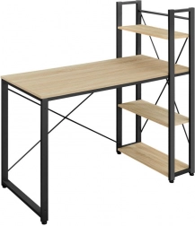 Számítógépasztal négy polccal és állítható lábakkal, Sonoma tölgy