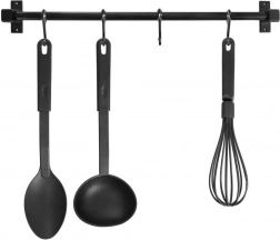 RADKA 50,5 cm konyhai fali reling – fekete fém