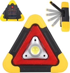 LED lámpával és powerbankkal ellátott figyelmeztető háromszög