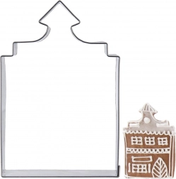 Rozsdamentes házikó alakú süti kiszúró 10 cm