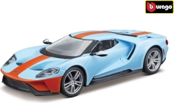 fém modell bburago ford gt 2019 1:32 világoskék/narancssárga