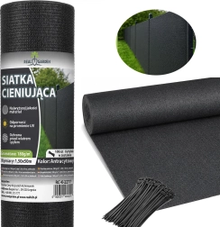 Árnyékoló és takaró háló kerítésre 1,5 × 50 m, 95% 180 g/m² + 100 db kábelkötegelő