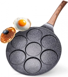 Gránit serpenyő tojásokhoz 7 nyílással BLACK&WOOD 26 cm