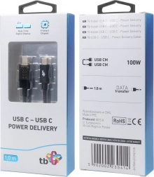 USB-C - USB-C kábel LED töltési teljesítményjelzővel (1 m, 100 W)