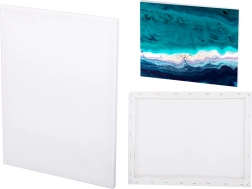 Feszített festővászon kereten 40 × 50 cm, fehér, előre alapozott